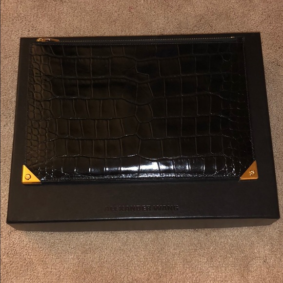 Alexander Wang Prisma Croc Clutch - Picture 1 of 6